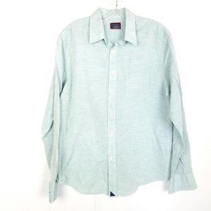 UNTUCKIT Cotton Linen Button Front Shirt Long Slee